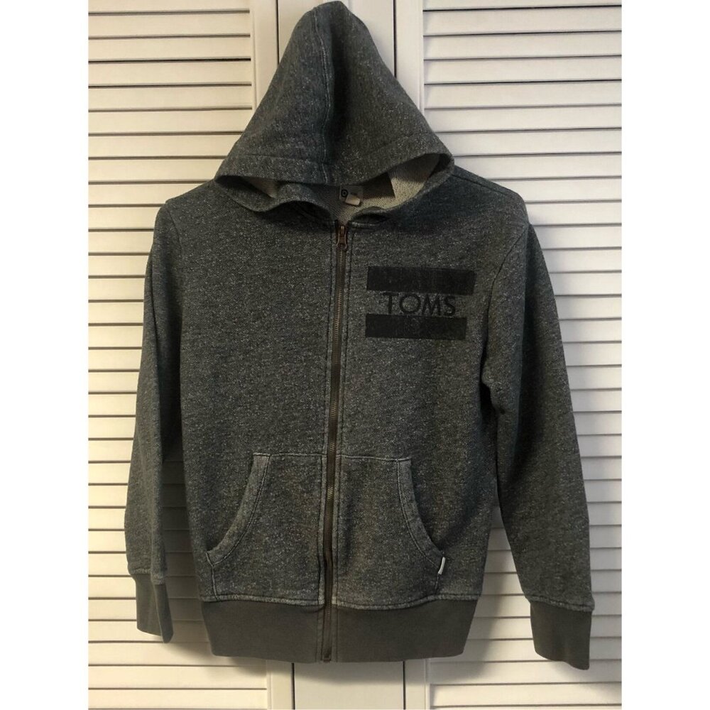 Toms Size M 8-10 Grey Heather Zip Up Hoodie